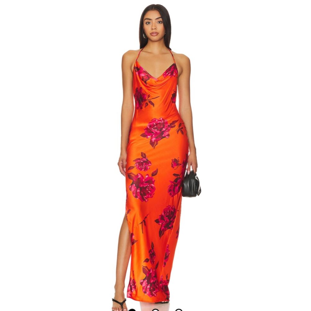 NBD Nicolette Gown in Orange Floral